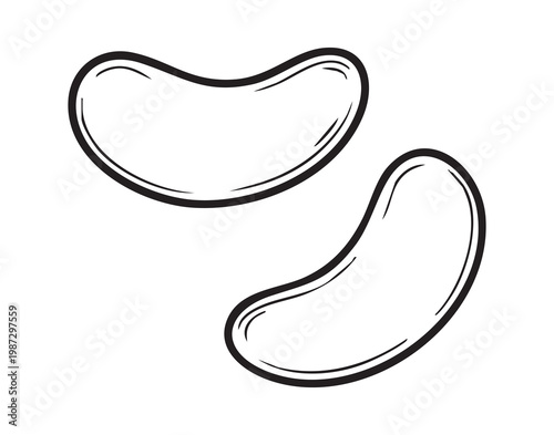 Curved bean illustration design. Illustration of gracefully curved beans ideal for food packaging. Depiction of gently curved beans designed specifically for culinary packaging and recipe use