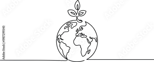 Simple line of a woman with long hair and floral headpiece