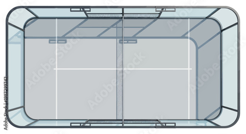 top view of a rectangular container.