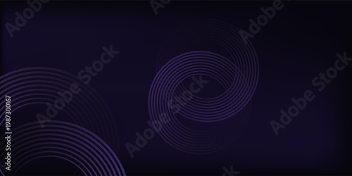 Abstract Bold Dark Violet Curved Lines Intersecting on Black Background