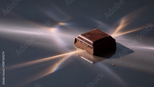 Single Chocolate Bar on Dark Background
