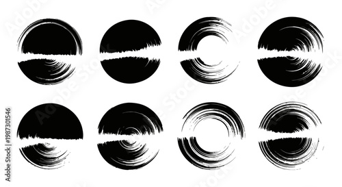 Vector set of black hair and black and white icons featuring a woman face with beauty makeup illustration including eyebrow and eyelash design for a fashion look