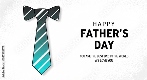 Happy fathers day card with necktie and best dad text