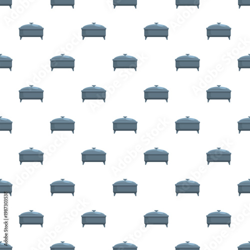 Casserole dishes creating a repeating pattern for cooking and kitchen themes