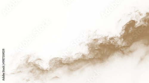 Foto Soft brown smoke rises on a plain background showing the movement and flow of ge