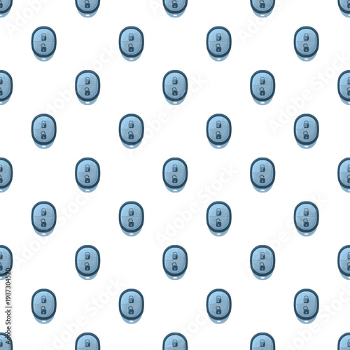 Seamless pattern featuring multiple car remote controls with locks, showing security and access