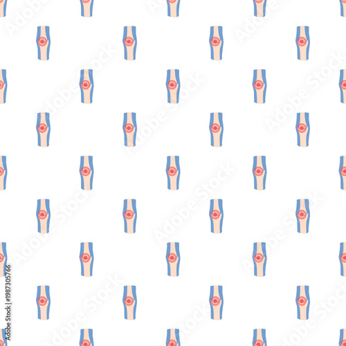 Seamless pattern featuring a human knee joint indicating pain or injury