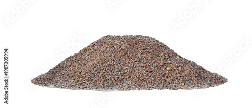 Fotografía Construction gravel pile isolated, crushed grey stone on ground