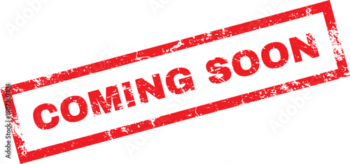 Schilderij op canvas A red stamp with the words coming soon