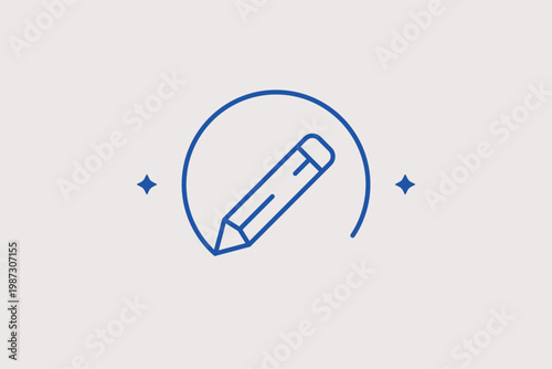 Pencil drawing a circle line icon for freehand sketching and creative art drafting. Artistic Vector Illustration for design inspiration blogs and digital drawing courses.