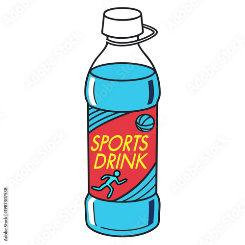 Sports drink bottle isolated on white background vector illustration