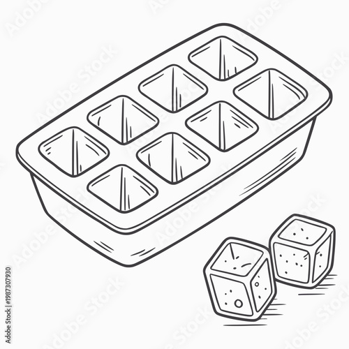 Silicone ice cube mold isolated on white background vector illustration