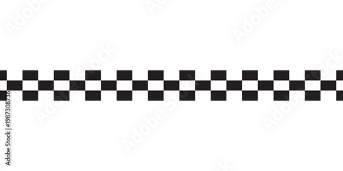 Black and white checkered rectangular frame. Square racing checkerboard pattern. Chessboard geometric pattern. Rally checkerboard pattern.
