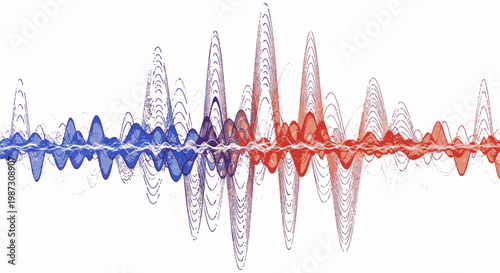 Vibrant waveform pattern with oscillating curves.