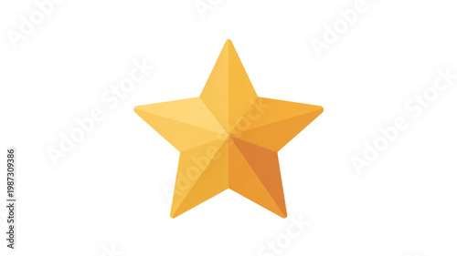 A bright yellow star on a clean white background