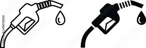Gas station icon, vector illustration of fuel pump symbol on white background for transportation energy service and petrol station related design projects.