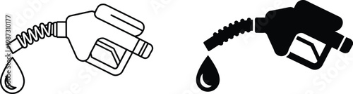 Gas station icon, vector illustration of fuel pump symbol isolated on white background for transportation energy fuel service and automotive design projects.