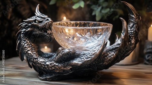 Decorative dragon candle holder