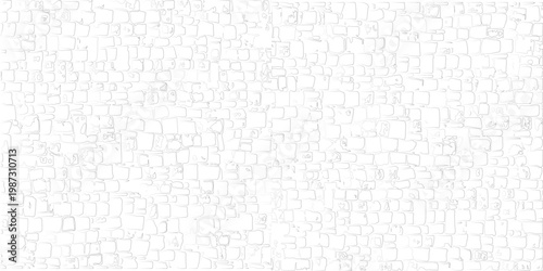 Modern white painted old brick Wall panoramic art simple