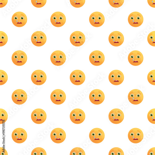 Crying emoji faces creating a seamless pattern, expressing sadness and emotion