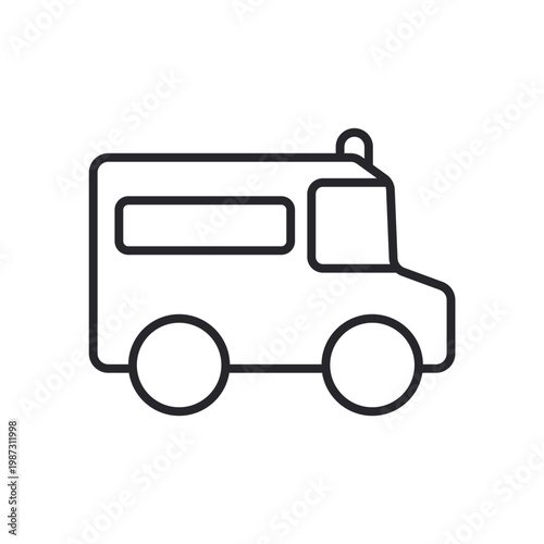 ambulance icons outline and Flat Style,transparent background
