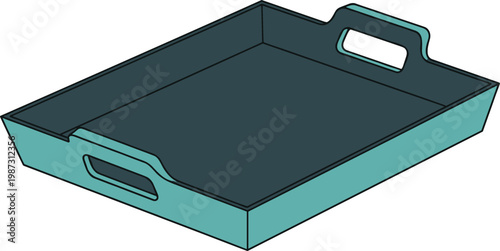 Empty serving tray modern design with handles durable plastic material for food drinks organization kitchenware service carrier utility utility item.