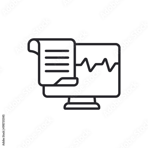 examination icons outline and Flat Style,transparent background