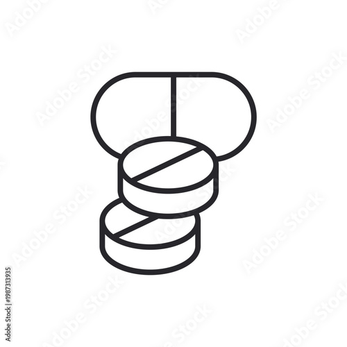 pills icons outline and Flat Style,transparent background