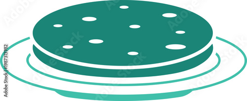 Sweet cookie on plate icon for dessert serving concept isolated flat vector illustration of delicious snack bakery design.