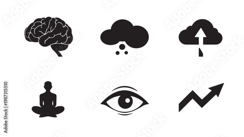 Psychology and self development symbol collection