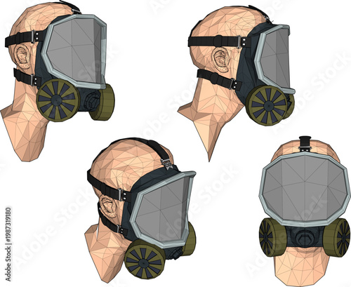 Vector sketch illustration of Safety Respirator Half Face Dust Mask design to prevent infectious diseases 