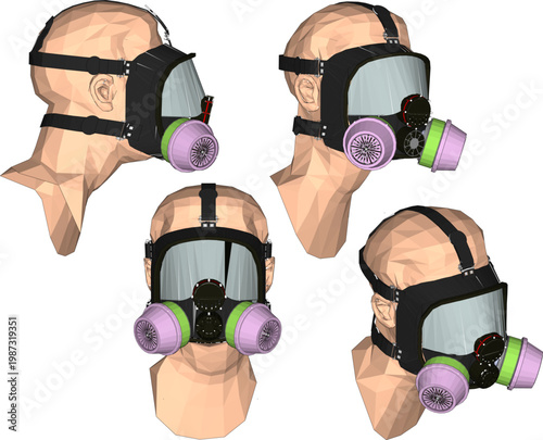 Vector sketch illustration of Safety Respirator Half Face Dust Mask design to prevent infectious diseases 