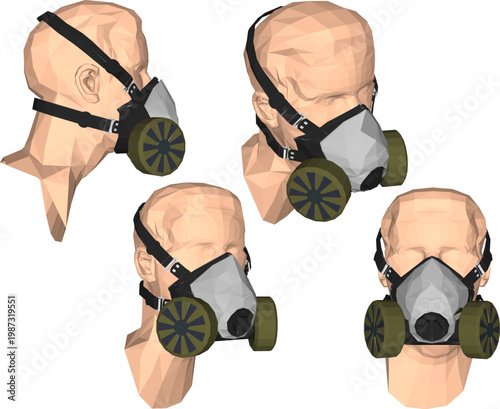 Vector sketch illustration of Safety Respirator Half Face Dust Mask design to prevent infectious diseases 