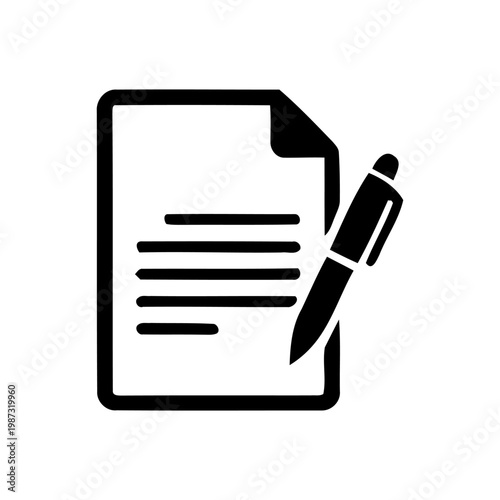 Document with pen on paper.