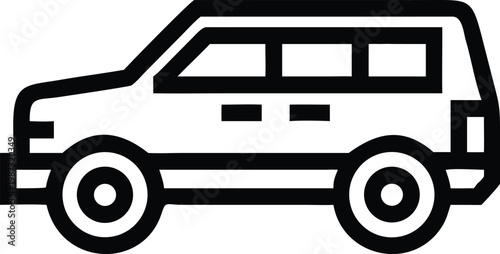 Modern Sport Utility Vehicle Line Icon for Travel and Commuting Needs