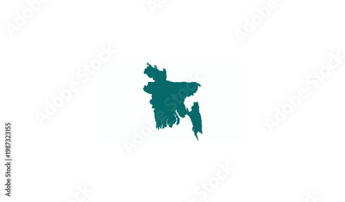 Flat Bangladesh Map Silhouette Vector Country Outline Design