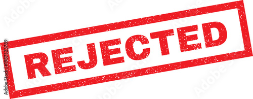 Rejected stamp on white background with red border