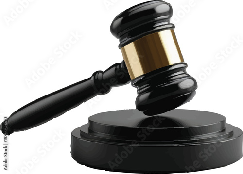 wooden gavel on white background
