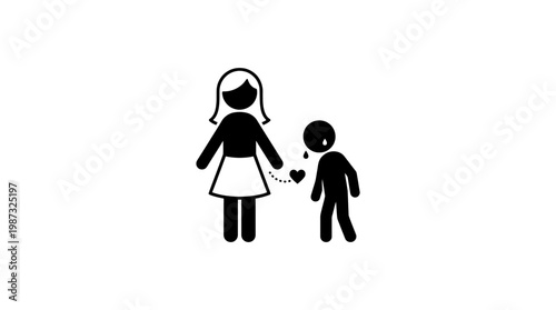 Mother Comforting Child with a Heart