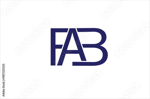 Creative Fab Typography Logo with Modern Blue Minimal Style