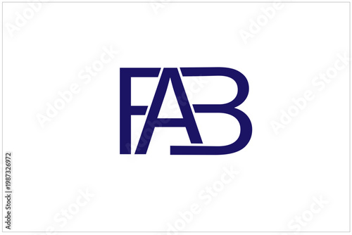 Creative Fab Typography Logo with Modern Blue Minimal Style