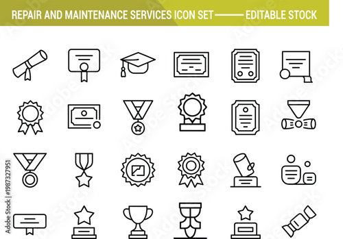 A collection of icons representing various household and daily life activities Vector