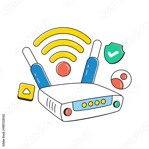 Modern design icon of wifi router 