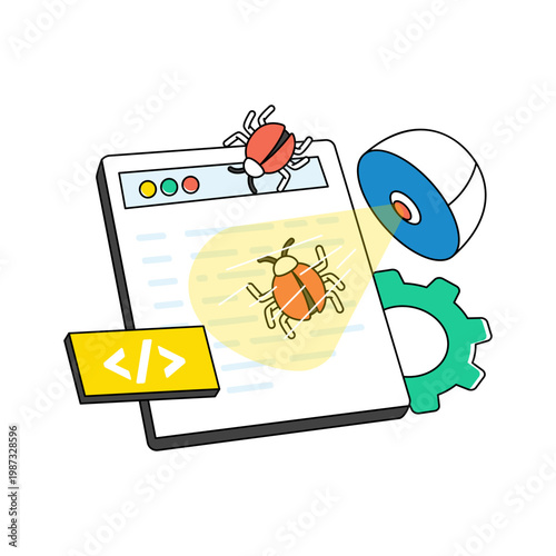 Creative design icon of bug fixing 