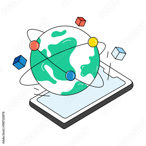 An eye catching design icon of global network