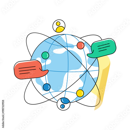 An eye catching design icon of global communication 