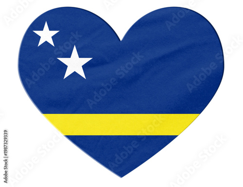 Curacao flag heart shape illustrating love and patriotism