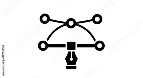 Stylus pen icon with connection points representing digital art and creative workflow