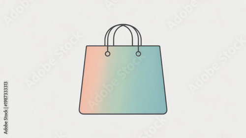 A Gradient Colored Shopping Bag Icon Against a White Background