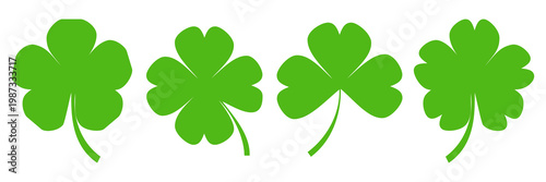 Clover leaf illustration in flat style. Clover leaf vector design symbolizes trust, hope, love, and good luck.	